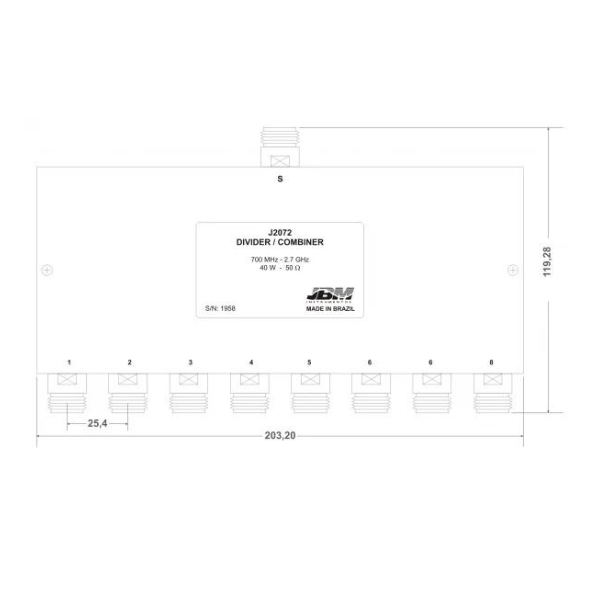 Dispositivo que soma ou combina sinais de RF de duas ou mais portas de entrada para uma única porta de saída, enquanto mantendo a impedância característica da entrada, com uma pequena diferença de fase entre todas as portas.