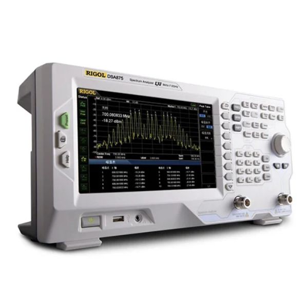 O Analisador de Espectro DSA875 é um instrumento eletrônico utilizado para a análise de sinais alternados no domínio da frequência para se conhecer as componentes harmônicas