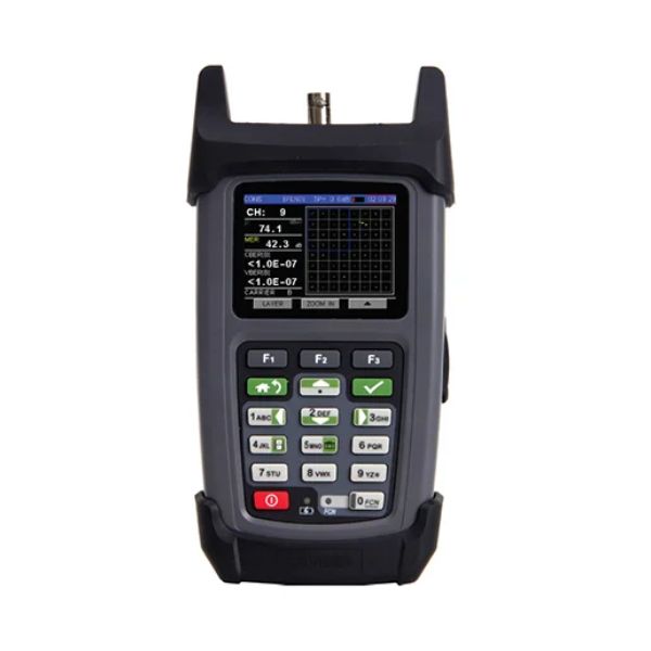 O DS2460T-ISDB-Tb é um instrumento multifuncional que suporta sinais analógicos em redes CATV e  TV digital ISDBT-Tb, ideal para instalações iniciais de rede, serviços e tarefas de solução de problemas.